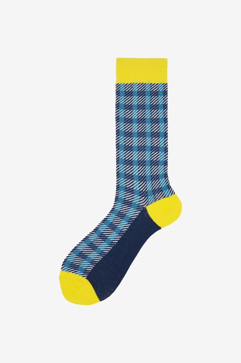 ALTO MILANO Kurze karierte Baumwollsocken Ivern Herren DUNKELBLAU 1
