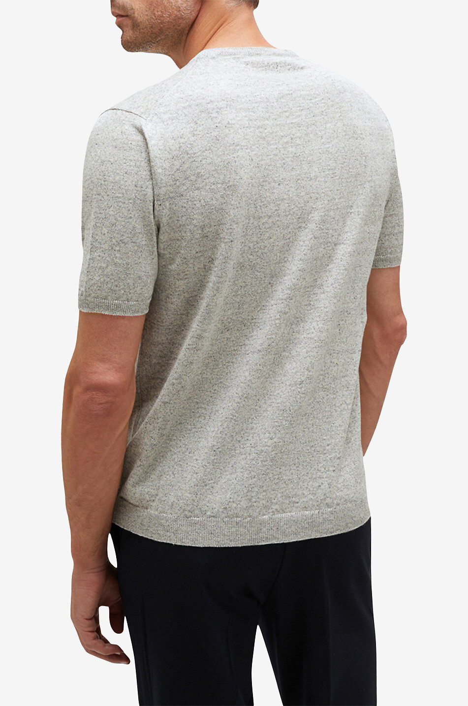 MAURIZIO BALDASSARI T-Shirt à manches courtes en lin Homme GRIS CLAIR 4