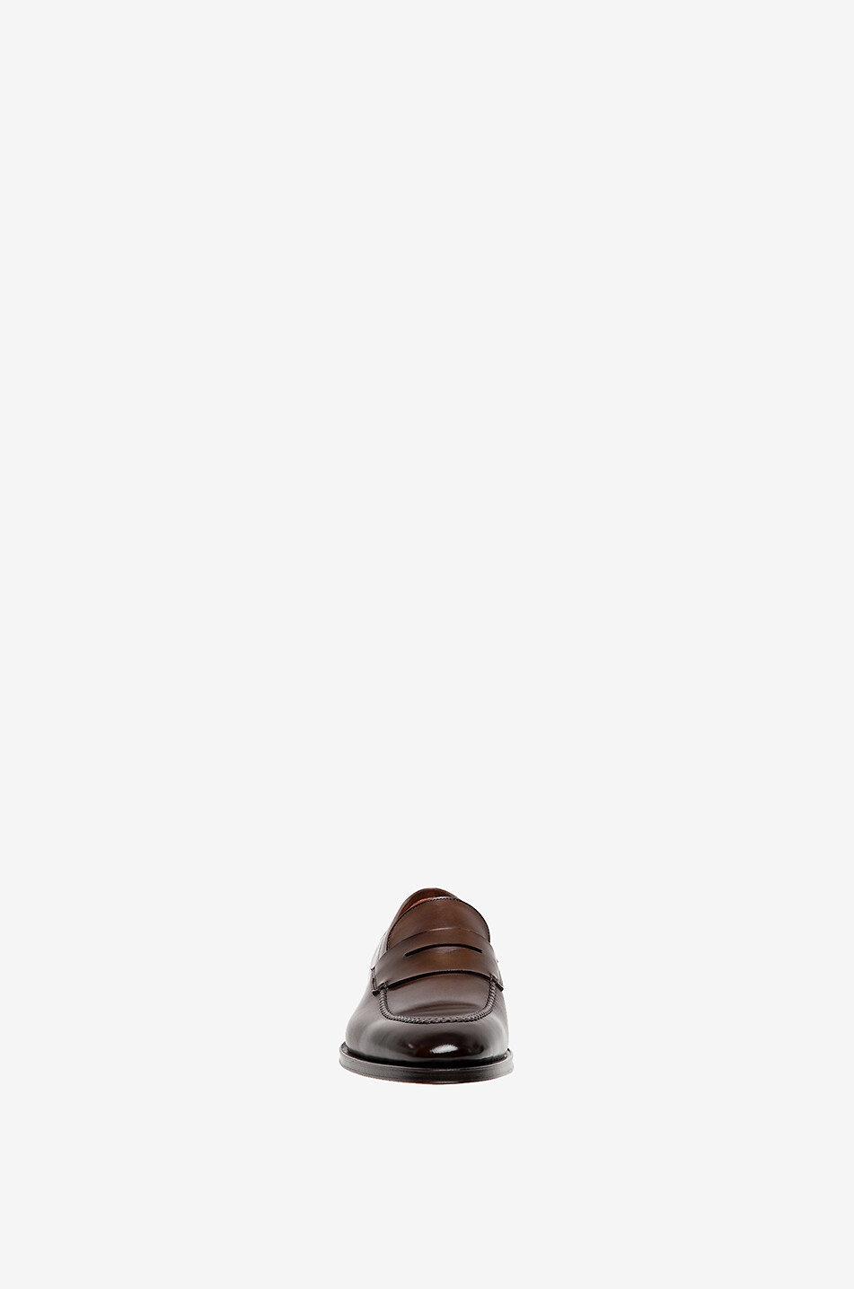 SANTONI Mocassins en cuir brillant Homme MARRON MOYEN 2