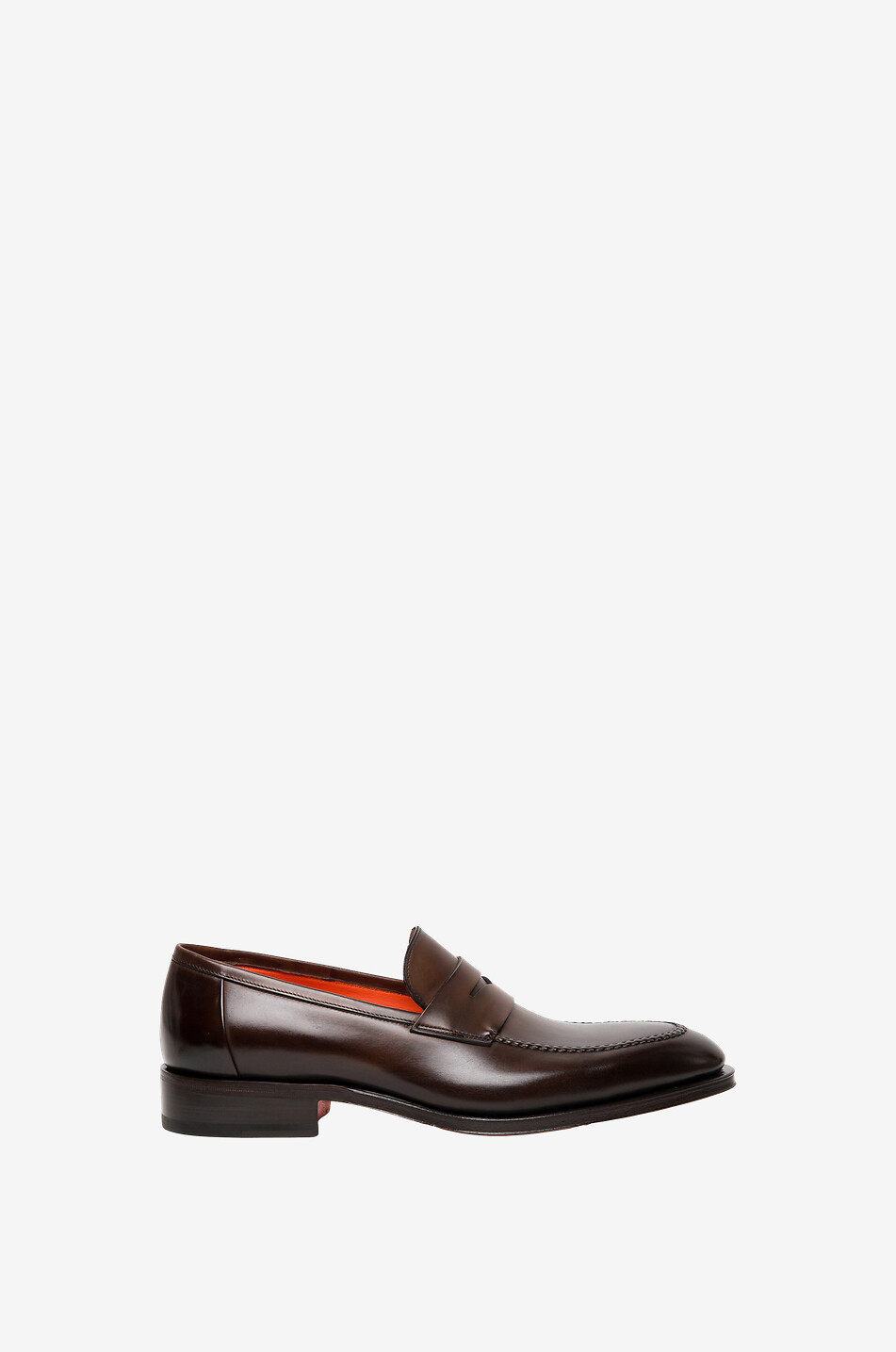 SANTONI Mocassins en cuir brillant Homme MARRON MOYEN 7