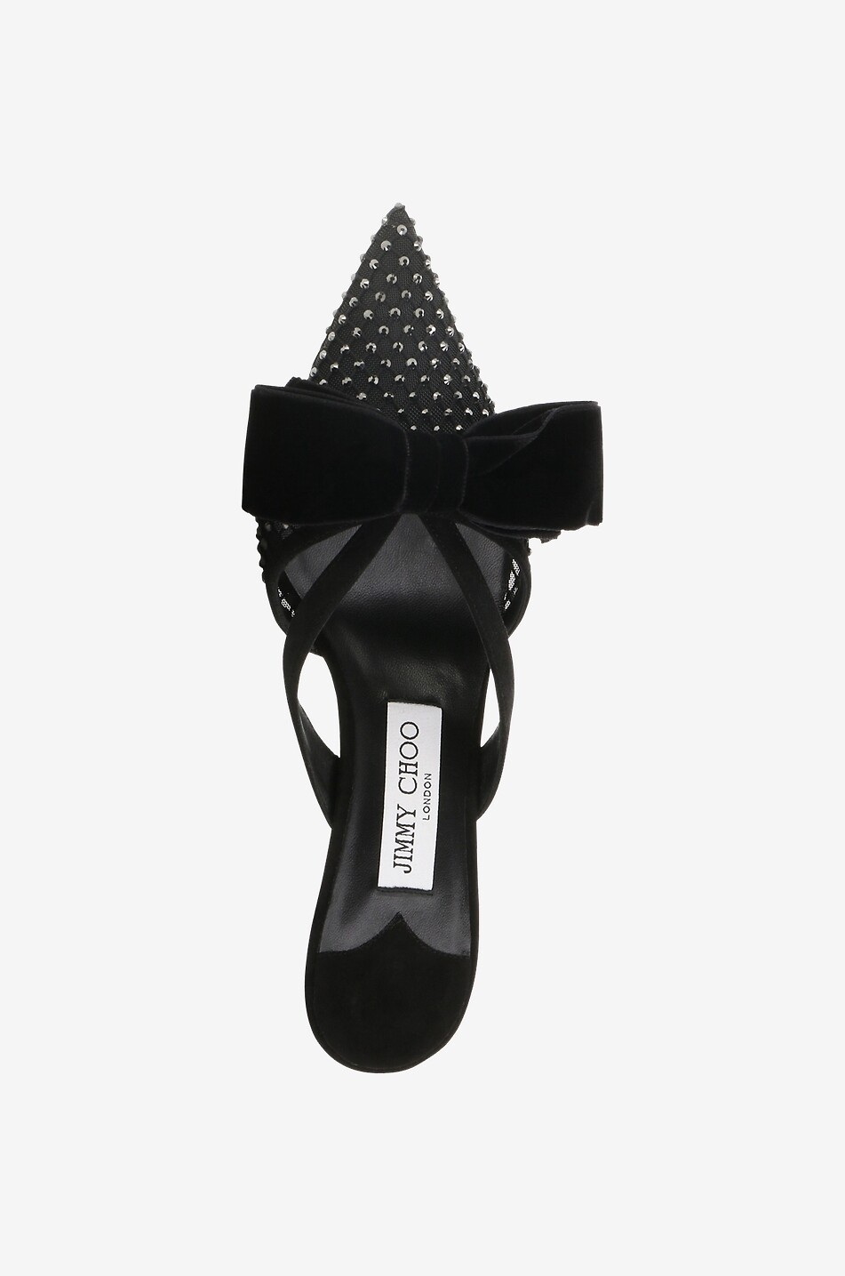 JIMMY CHOO Flaca 50 heeled crystal mesh mules Women BLACK 5