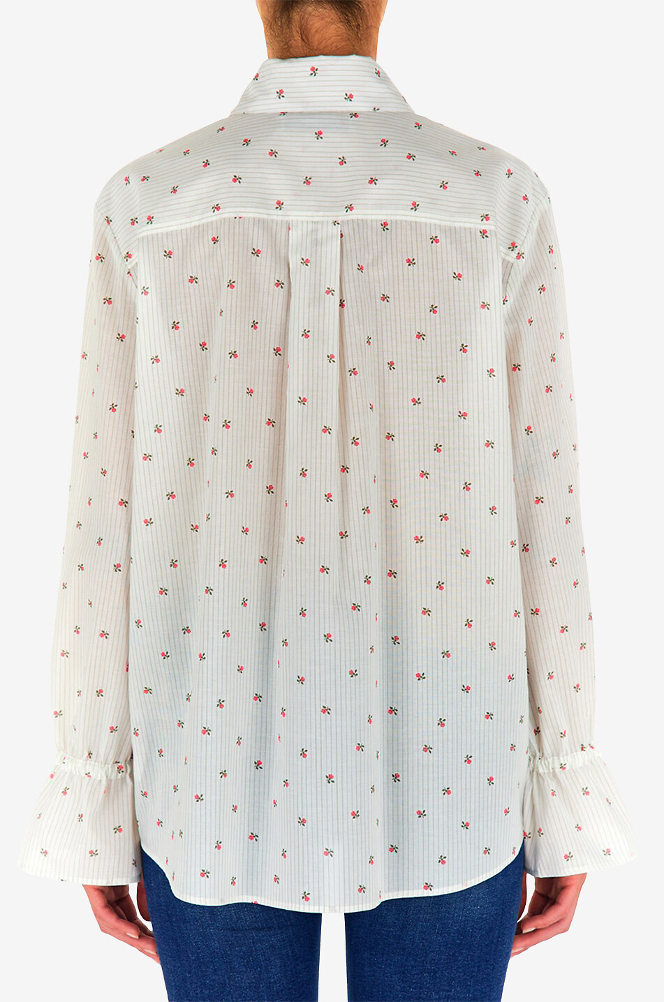Chemise fleurie à manches longues en coton
