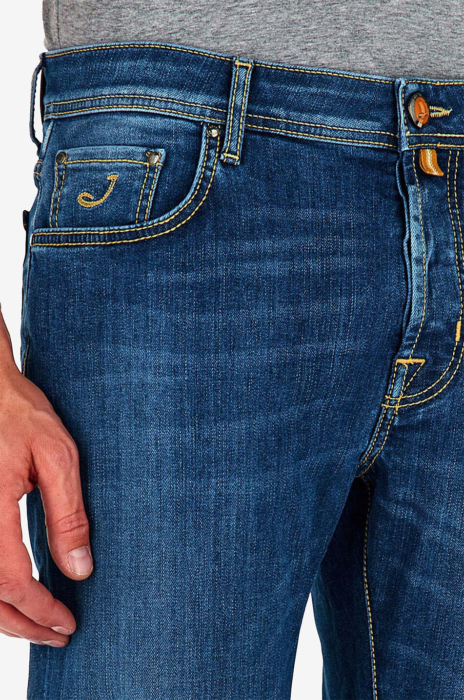 JACOB COHEN Jean slim en coton délavé Nick Homme BLEU MOYEN 5