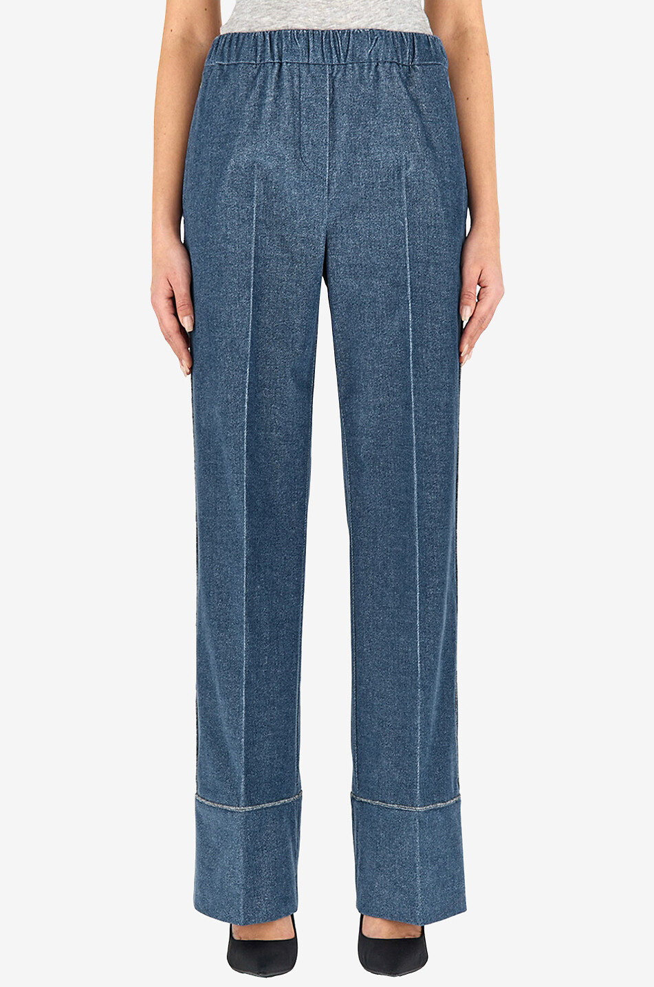 Cotton wide leg trousers