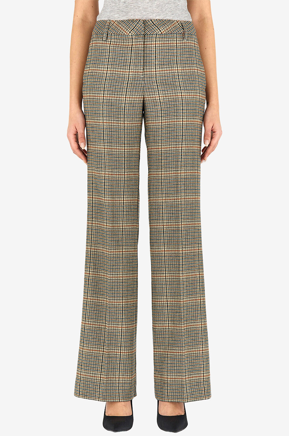 JACOB COHEN Lässige karierte Hose mit weitem Bein Damen BRAUN 3