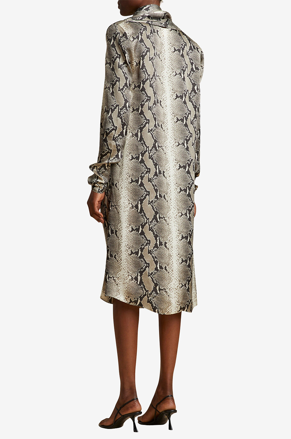 KHAITE Robe midi droite imprimée python Shaz Femme MULTICOLORE 4