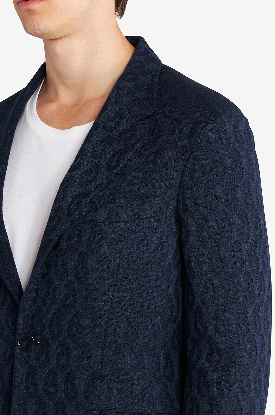 ETRO Paisley patterned cotton jacquard blazer Men DARK BLUE 5