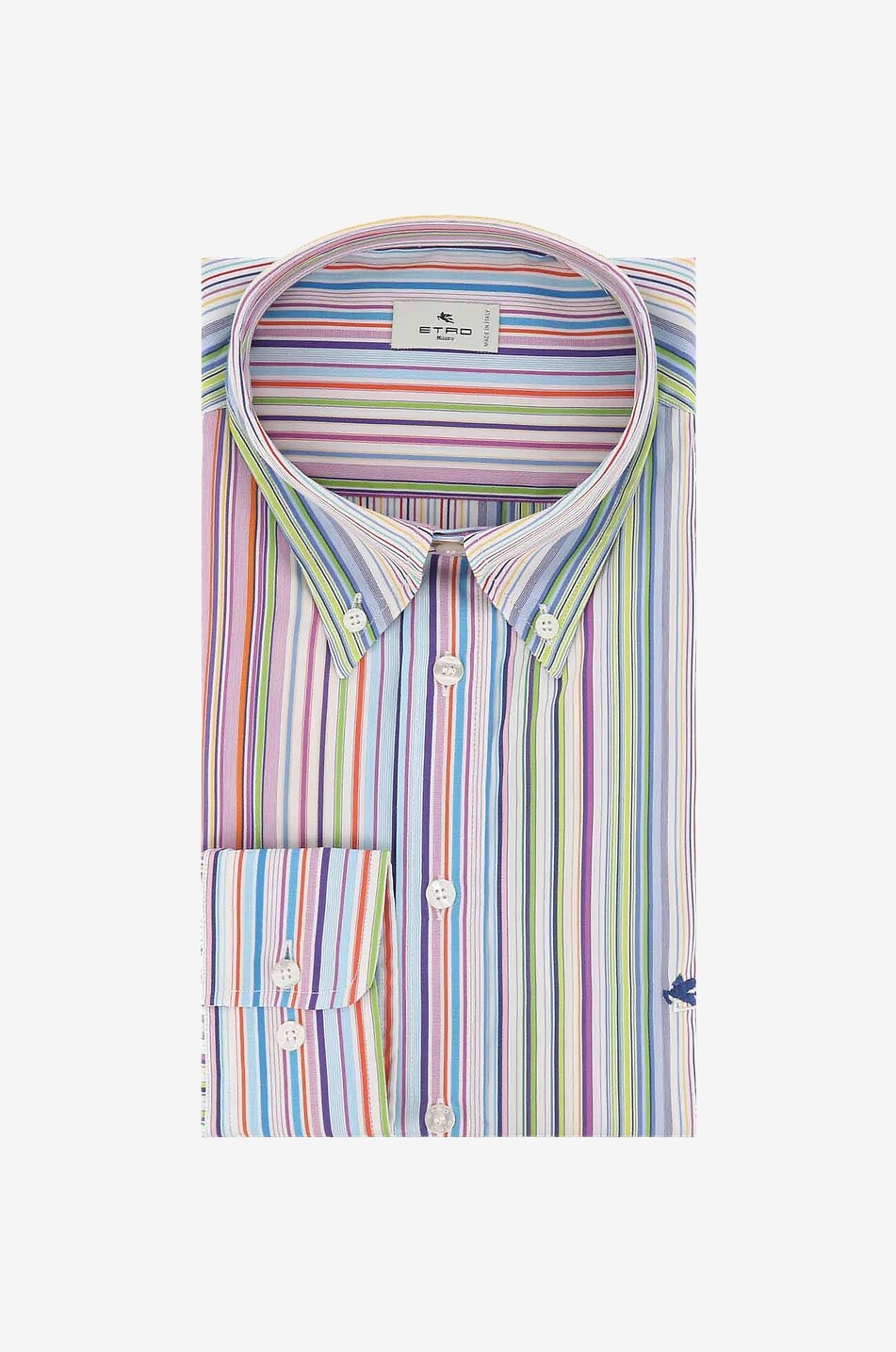 Multicolour stripe adorned cotton shirt