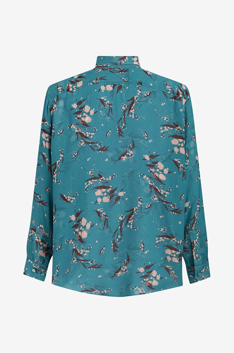 ETRO Flower printed silk crepe shirt Men MEDIUM BLUE 2