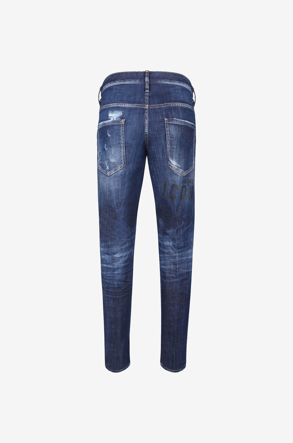 DSQUARED2 Zerrissene Slim-Fit-Jeans mit Print Icon Skater Herren DUNKELBLAU 2