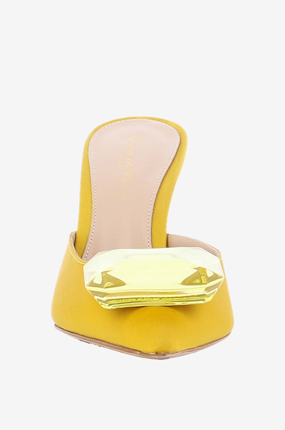 GIANVITO ROSSI Mules à talon en satin Jaipur 85 Femme JAUNE 2