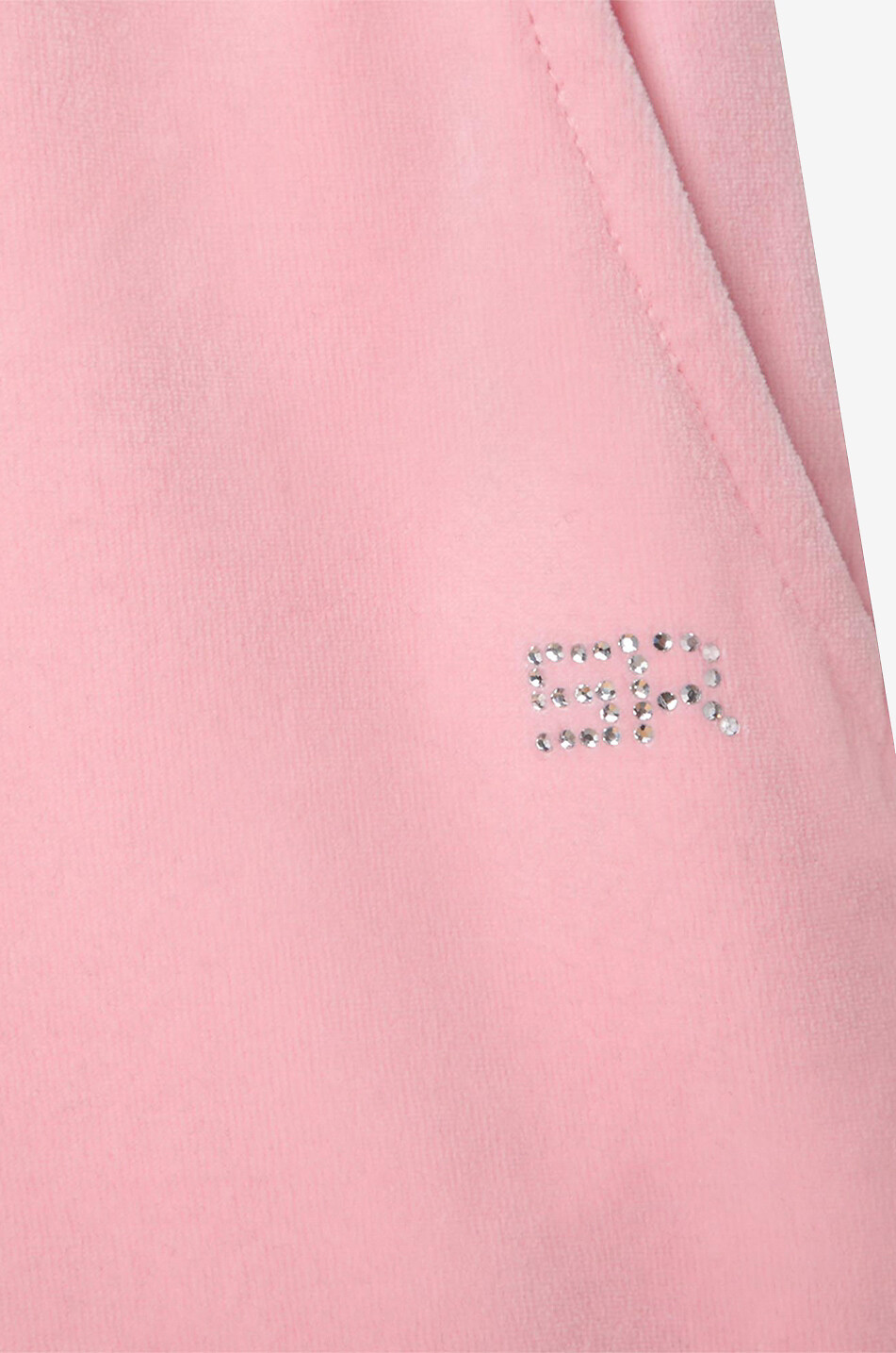 SONIA RYKIEL Crystal monogram adorned girl's velvet shorts Girl PINK 4
