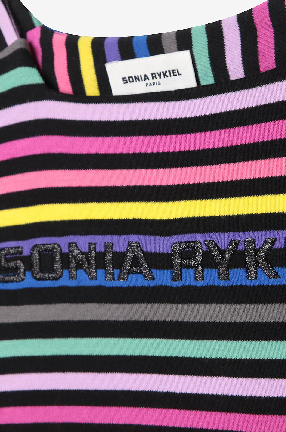 SONIA RYKIEL Gestreiftes Mädchen-T-Shirt mit Logo-Stickerei Mädchen BUNT 3