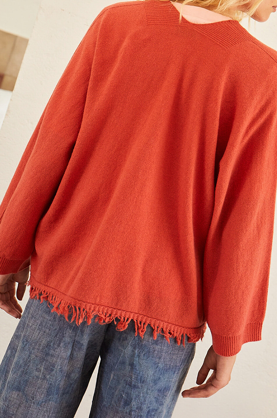 MOMONI Cardigan mit Fransen Shari Damen DUNKELROSA 4