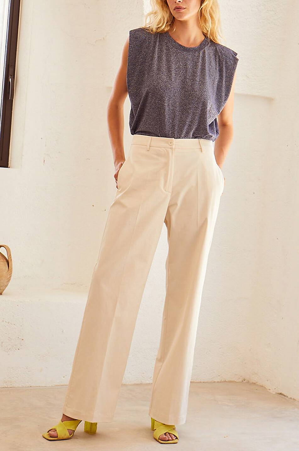 Pantalon droit en coton Ebony