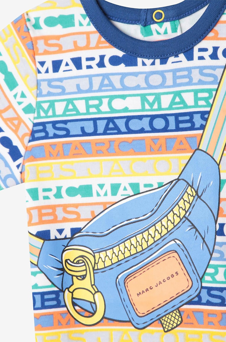 THE MARC JACOBS Logo and Trompe-l'oeil-printed cotton baby onesie Baby MULTI COLOURED 3