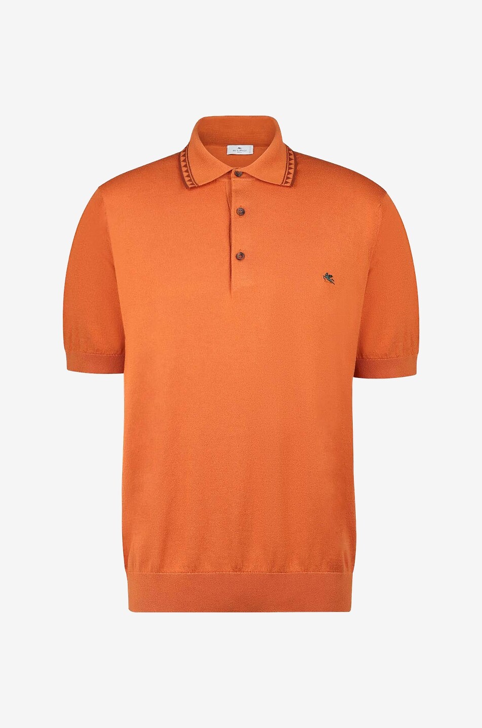 Polo en maille de coton à frise décorative