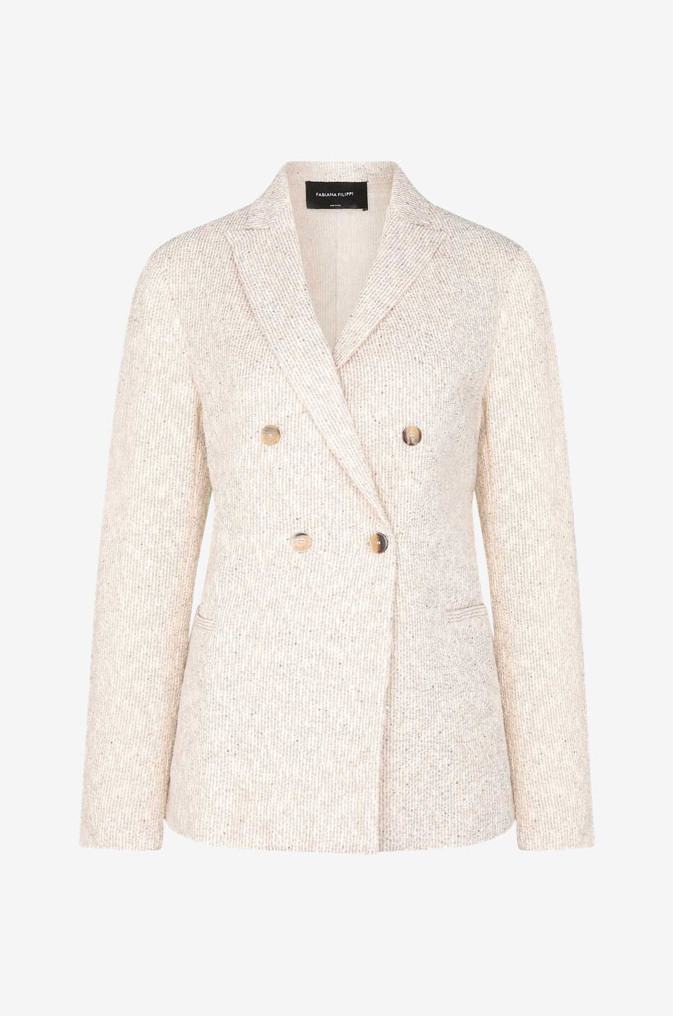 Zweireihiger Blazer mit glitzernden Streifen