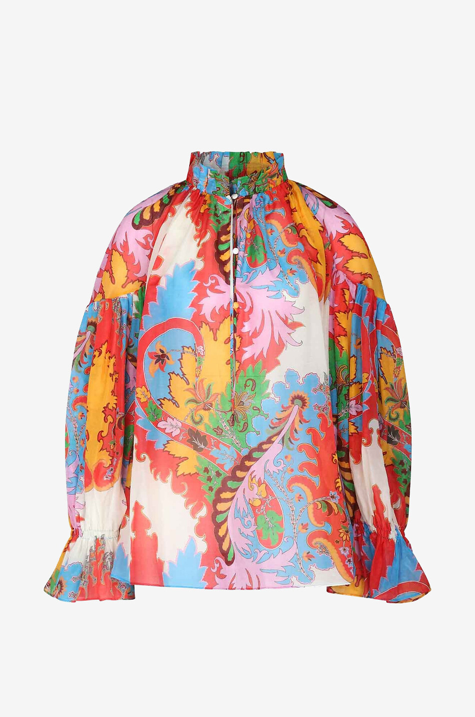 Blouse ample en voile de coton et soie Archival Paisley
