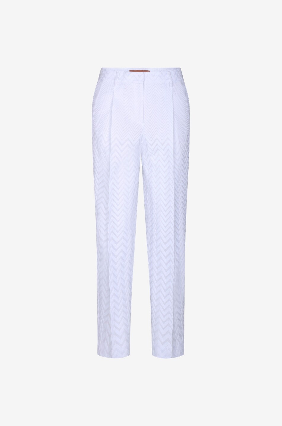 Pantalon à pinces en maille à chevrons