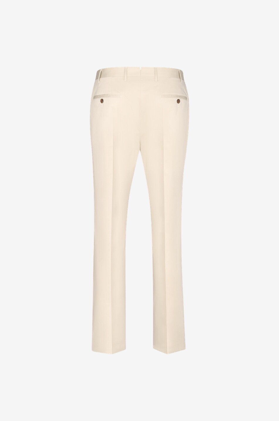 Pantalon droit en gabardine de coton stretch