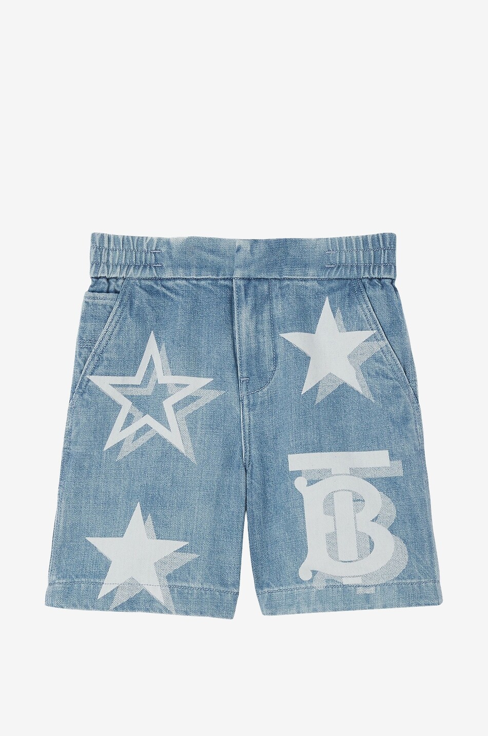 Star print denim shorts online