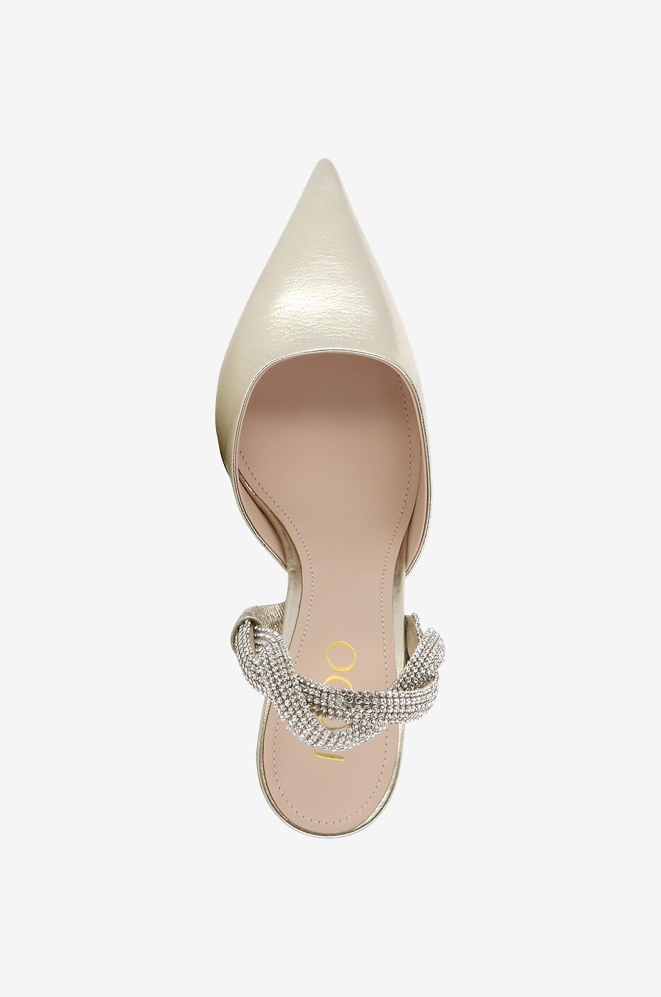 Slingback-Pumps aus Metallic-Leder