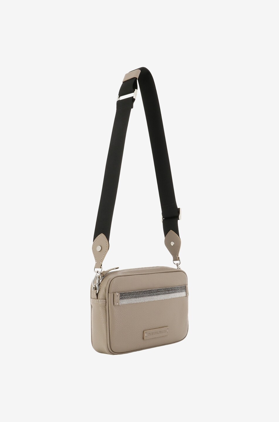 FABIANA FILIPPI Perlenbestickte Camera-Tasche aus genarbtem Leder Damen Hellbeige 5