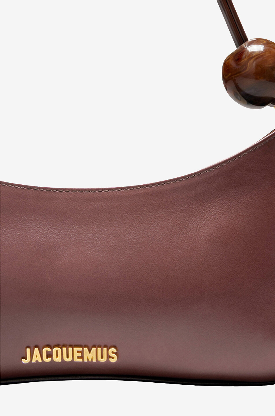 JACQUEMUS Schultertasche aus Glattleder Le Bisou Perle Damen BRAUN 4