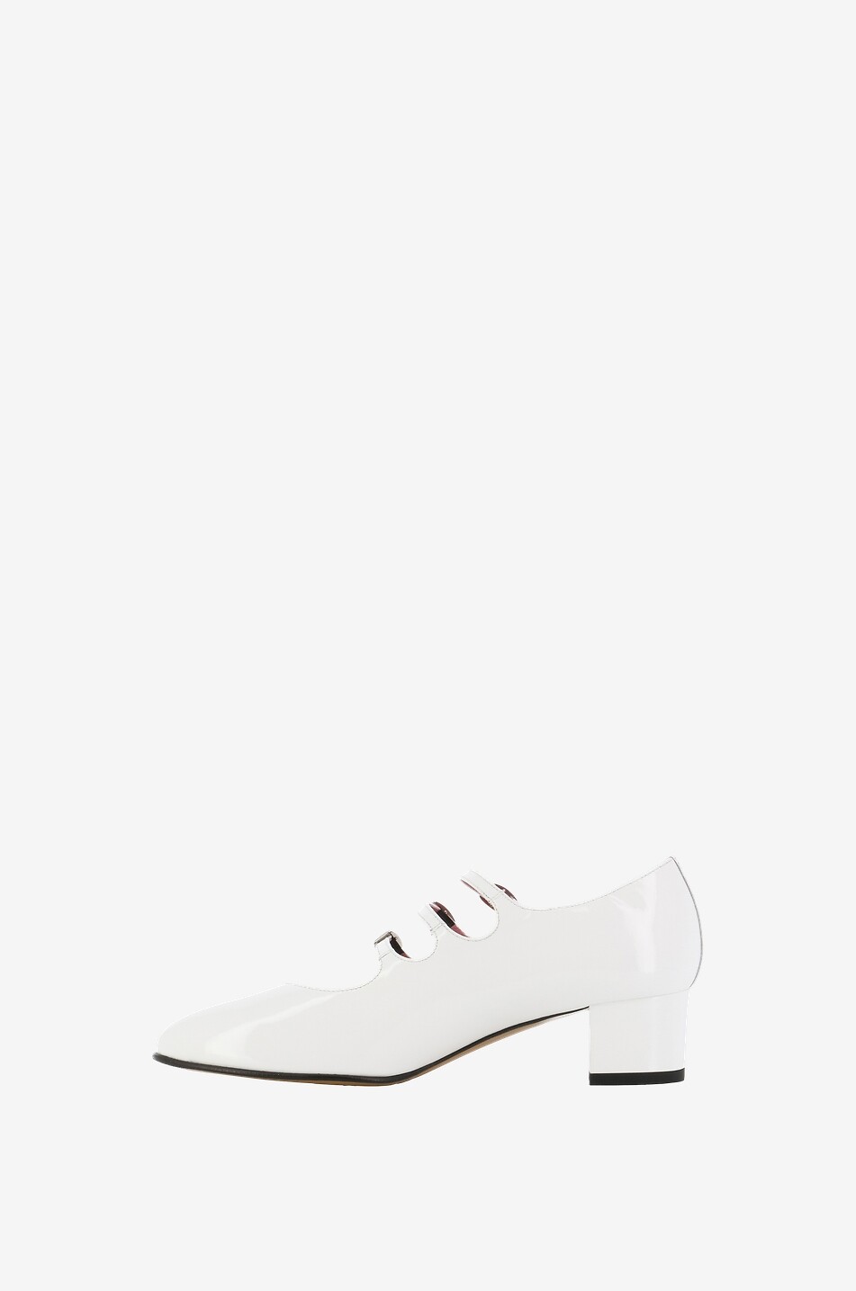 CAREL Babies en cuir verni à petit talon Kina Femme BLANC 3