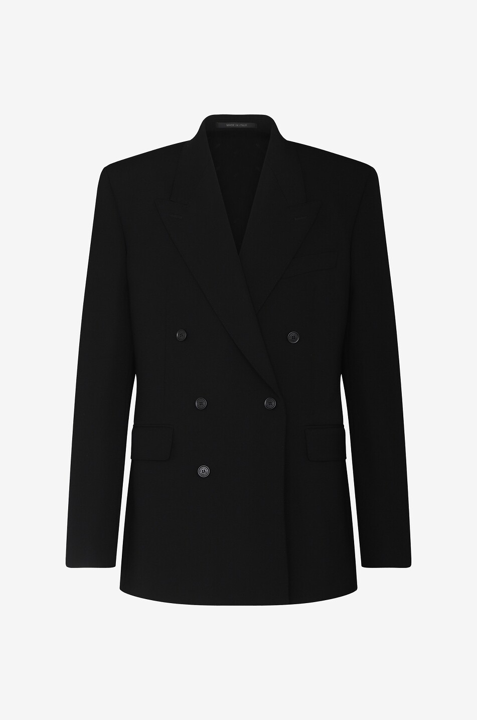 Double-breasted slim fit wool blazer