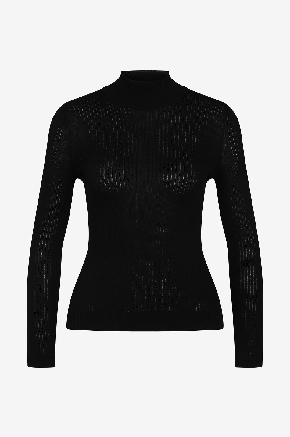 UNE HEURES Seidenpullover mit Schornsteinkragen Damen SCHWARZ 1