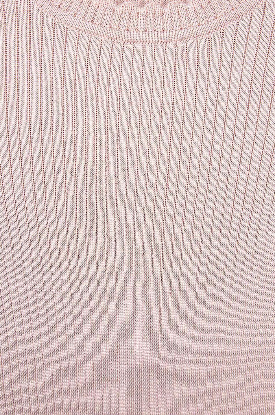 Silk rib knit short-sleeve jumper