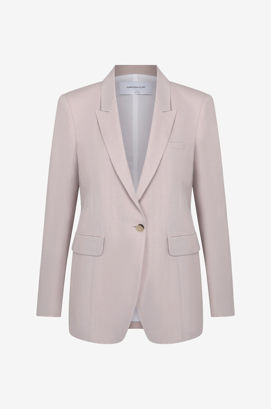 Einreihiger Blazer aus Viskose und Leinen Eta