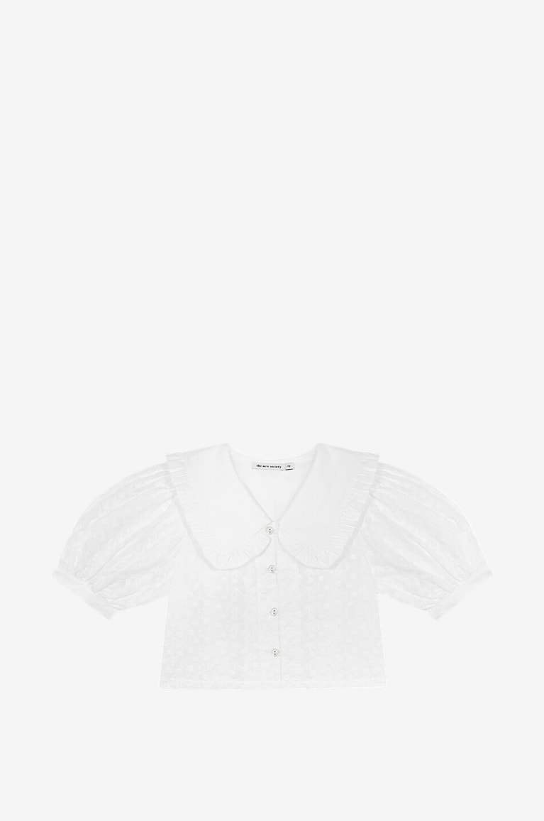 THE NEW SOCIETY Antonella flower embroidered girl's blouse Girl WHITE 1