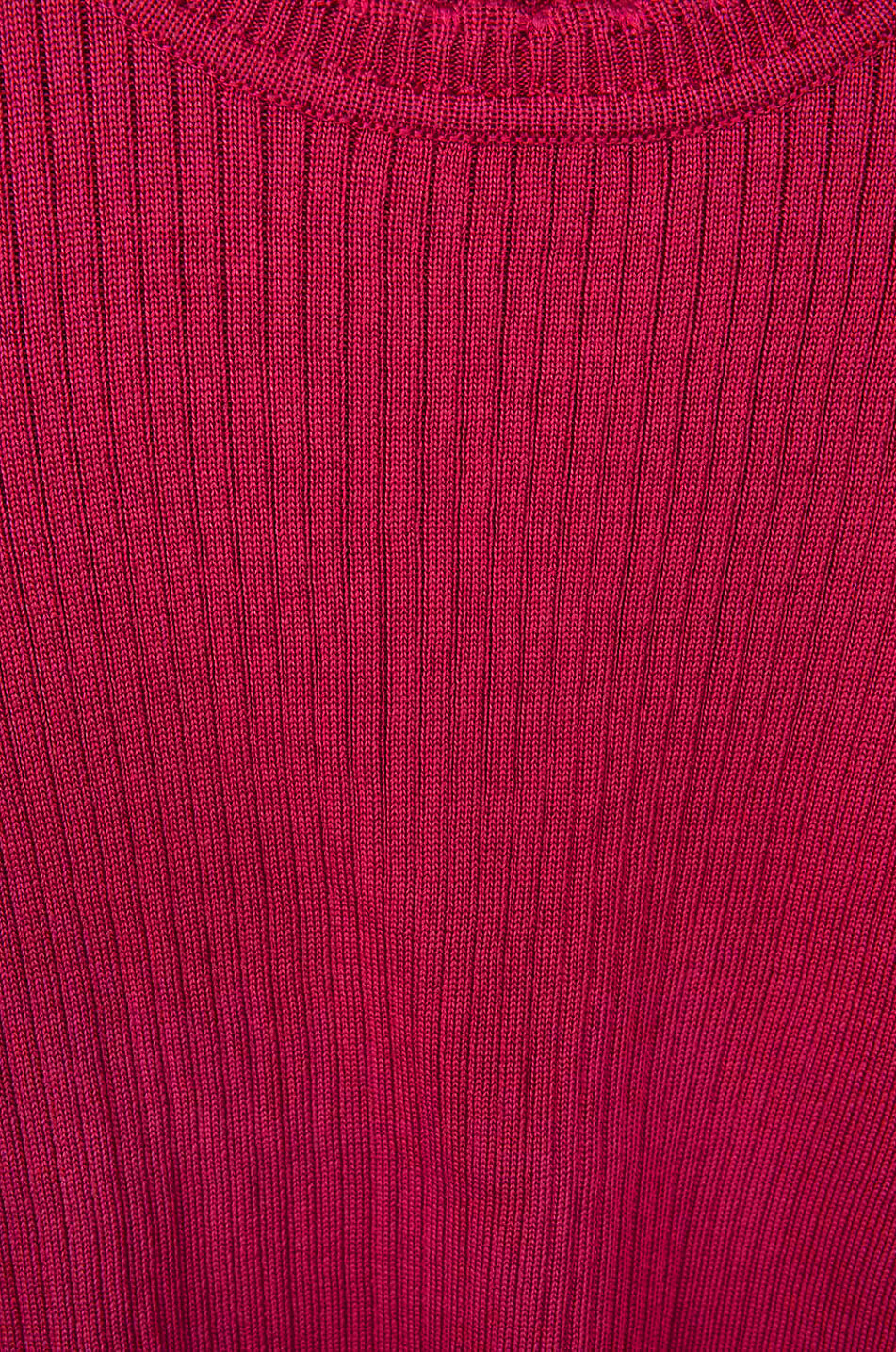 Silk rib knit short-sleeve jumper