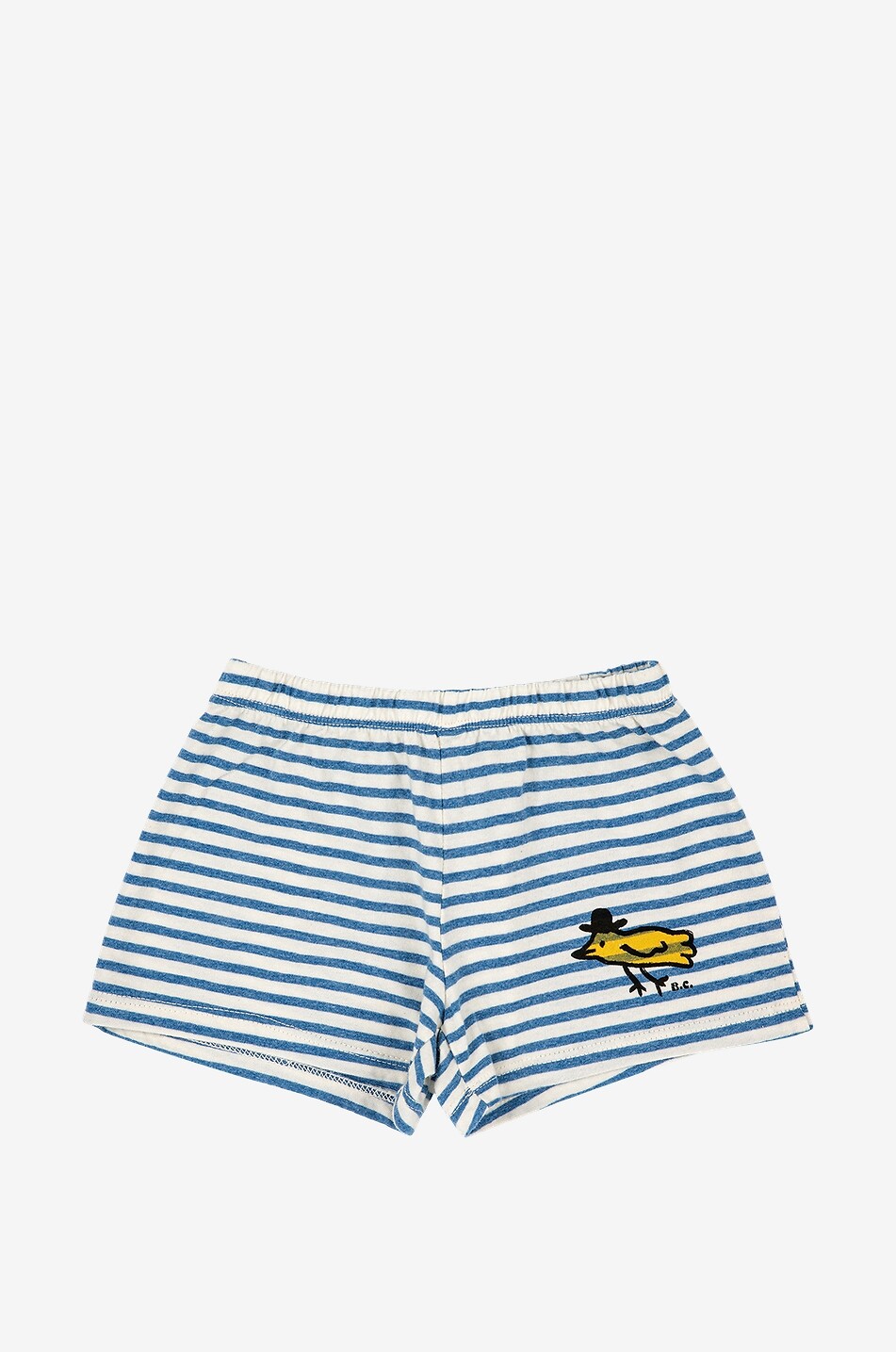 Gestreifte Baby-Short mit Print Yellow Bird