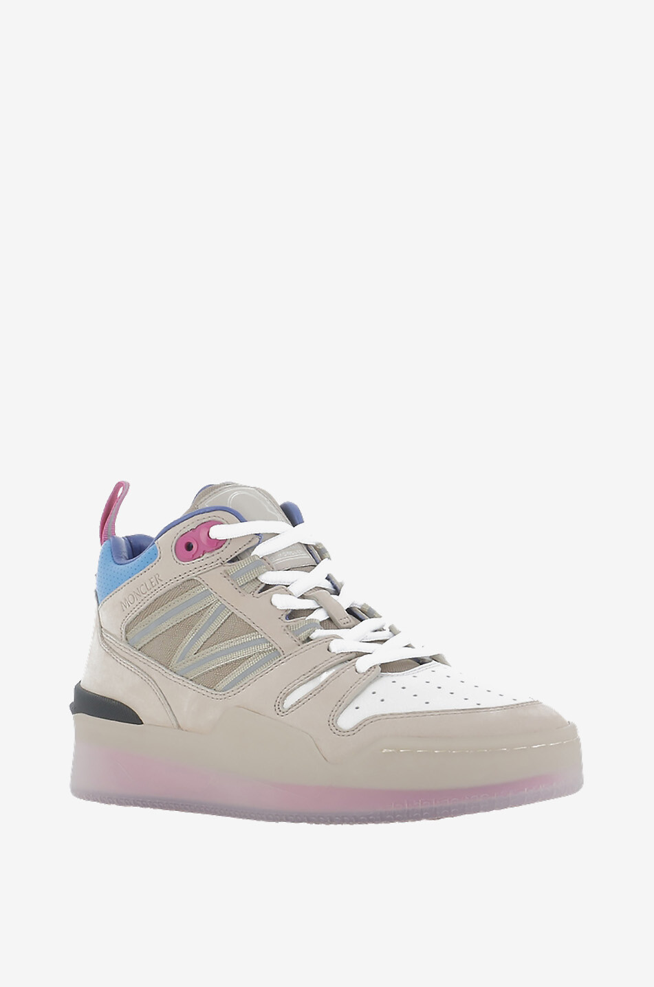 Pivot high-top lace-up multi-material sneakers