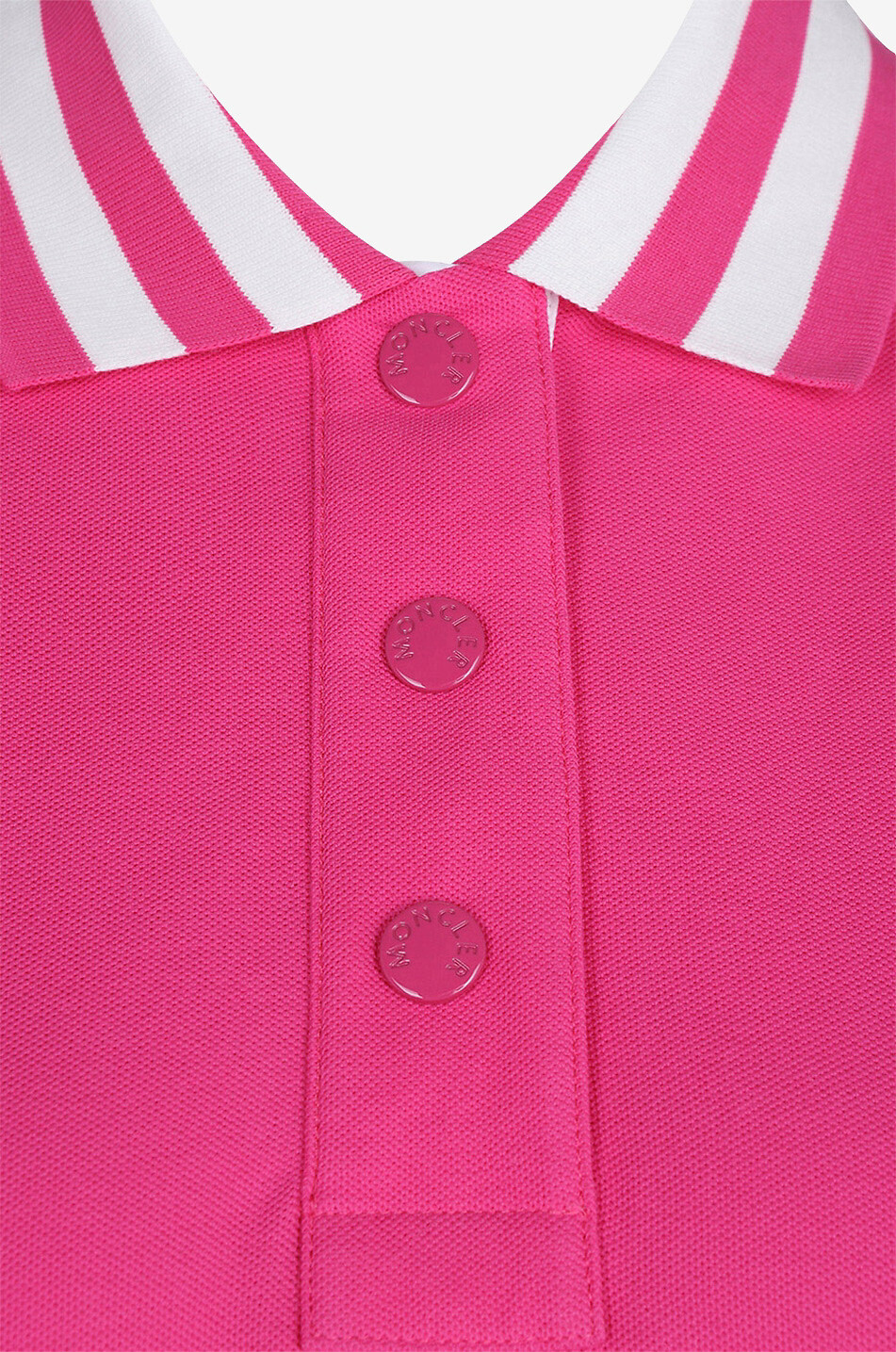 MONCLER Short-sleeved cotton piqué polo shirt Women DARK PINK 3