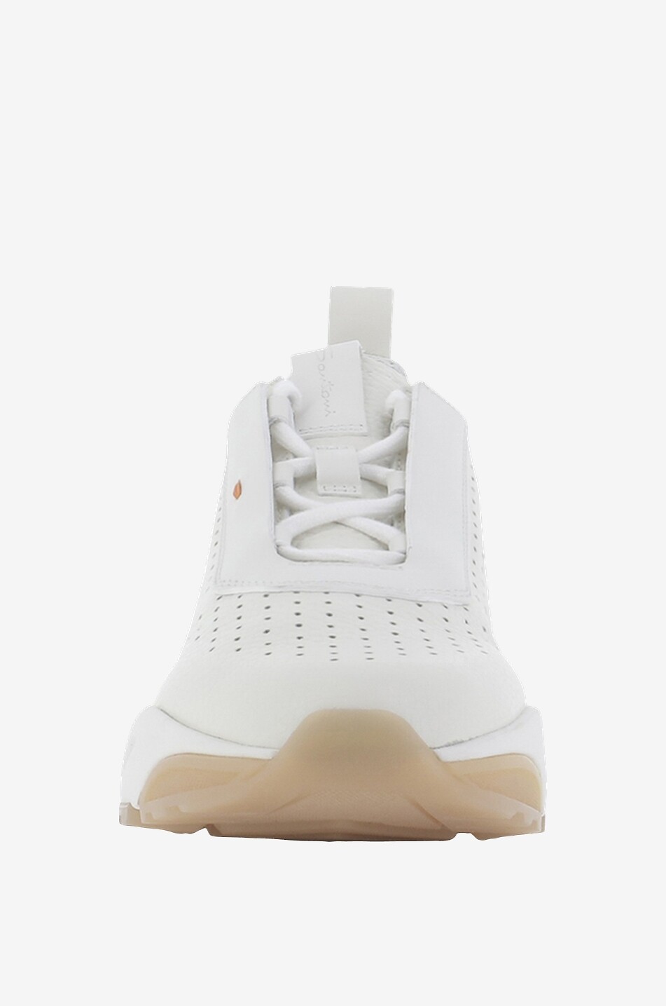 SANTONI Leather lace-up low-top sneakers Women WHITE 2