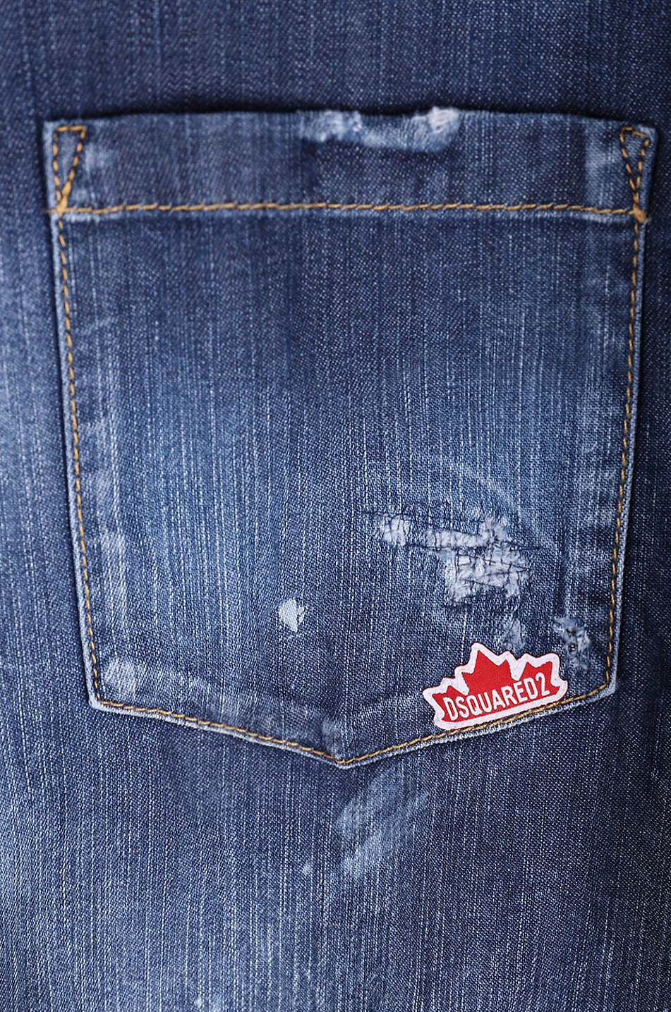 DSQUARED2 Langärmeliges Hemd aus ausgewaschenem Denim Herren BLAU 3