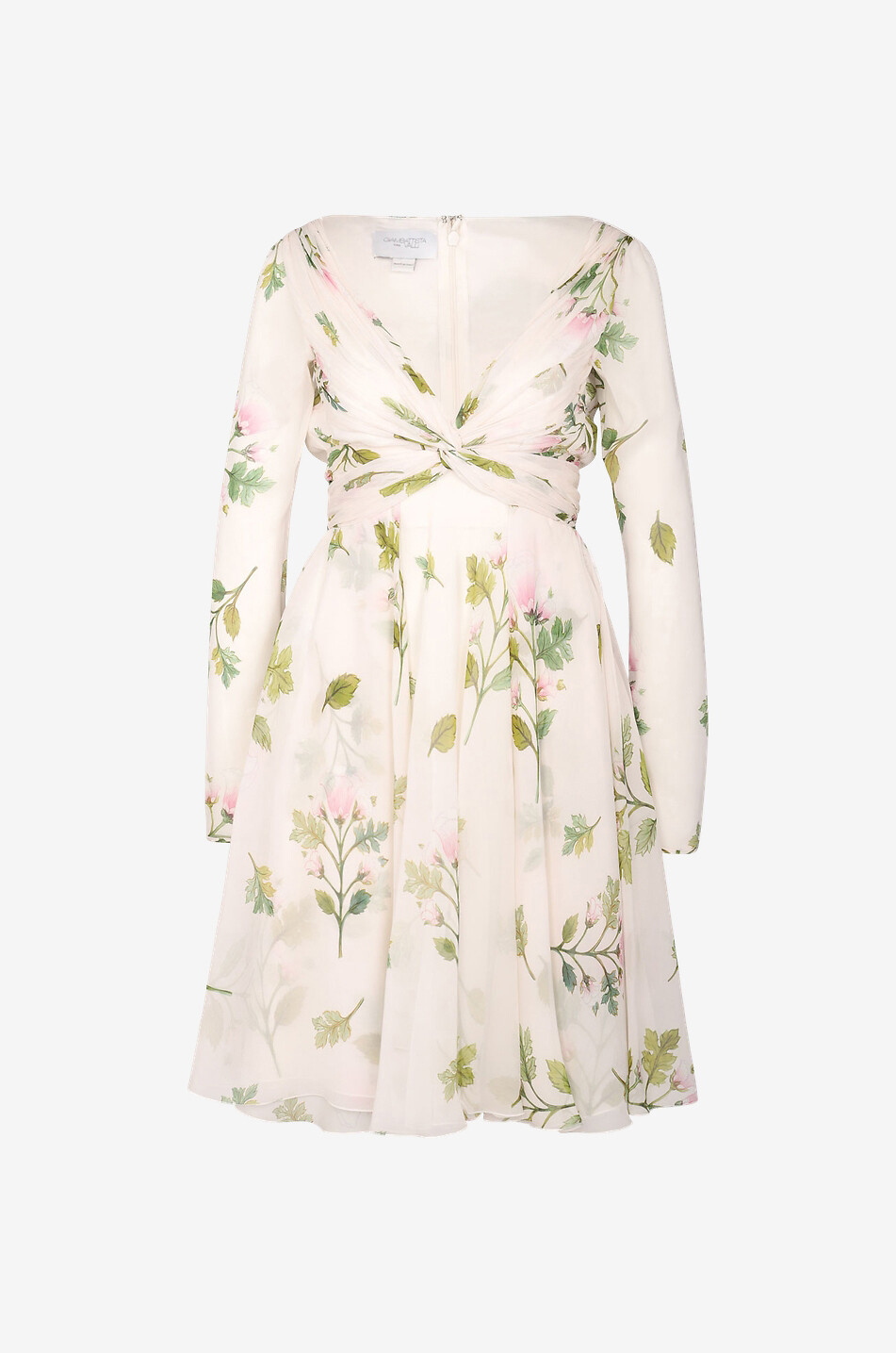 Kurzes ausgestelltes Georgette-Kleid Rose Bouquets
