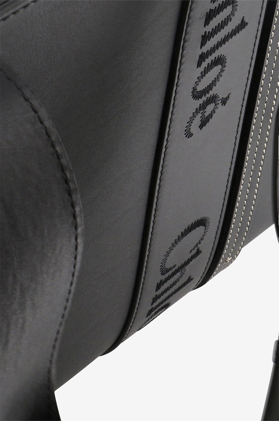 CHLOE Shopper aus besticktem Glattleder Woody Medium Damen SCHWARZ 3