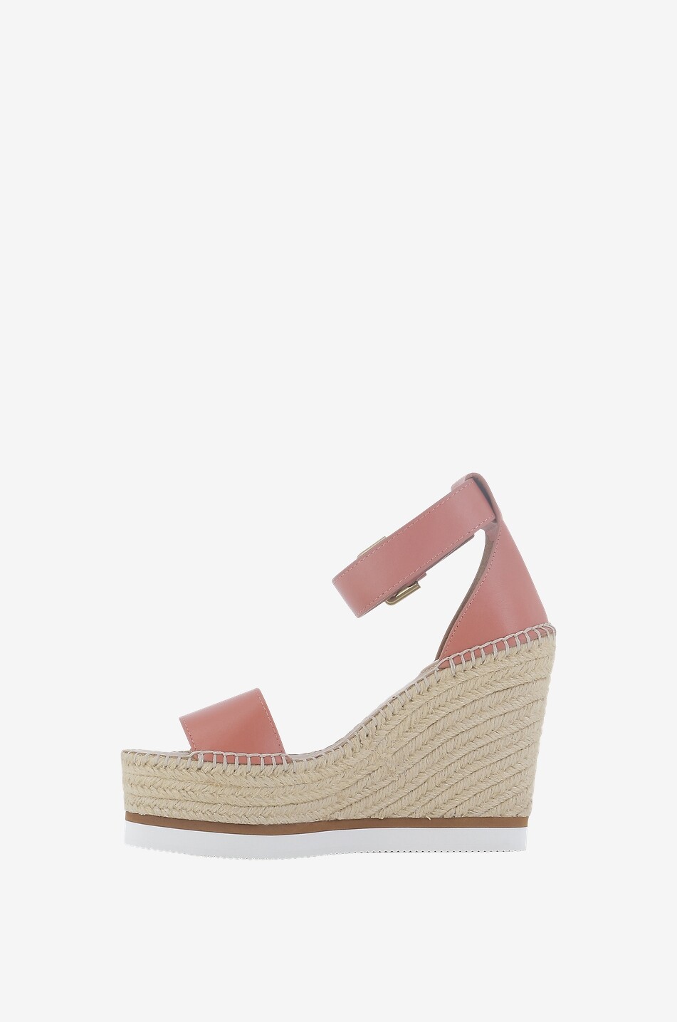 Sandales compensées en cuir lisse Glyn 70