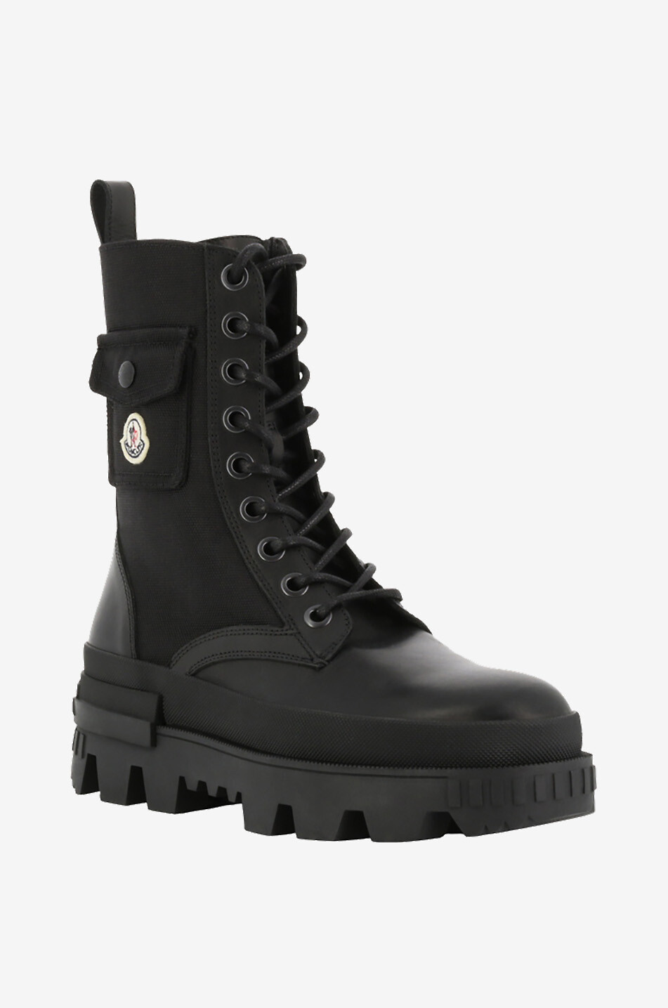 Konture Pocket lace-up ankle boots en canvas and leather