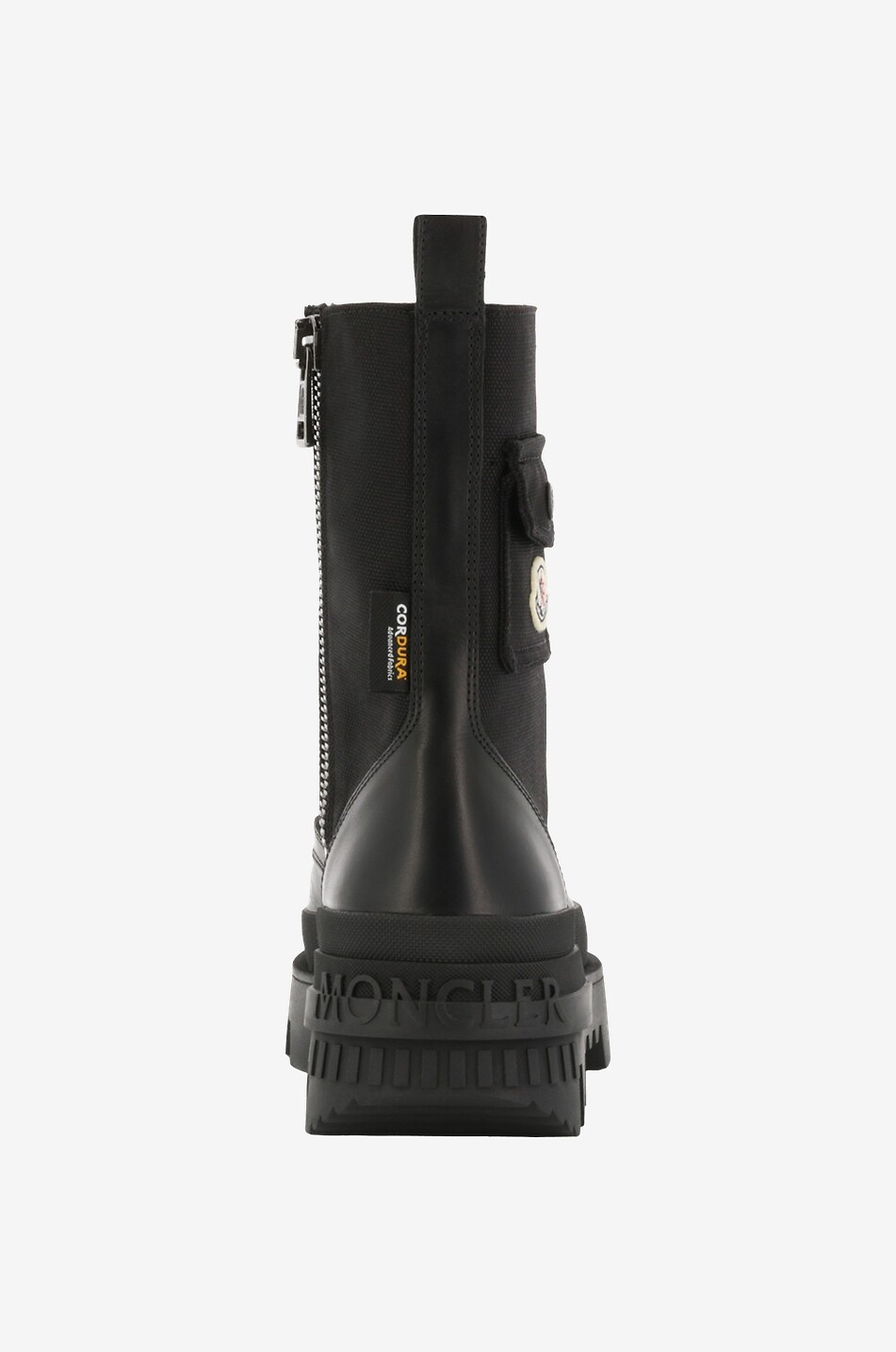MONCLER Konture Pocket lace-up ankle boots en canvas and leather Women BLACK 4