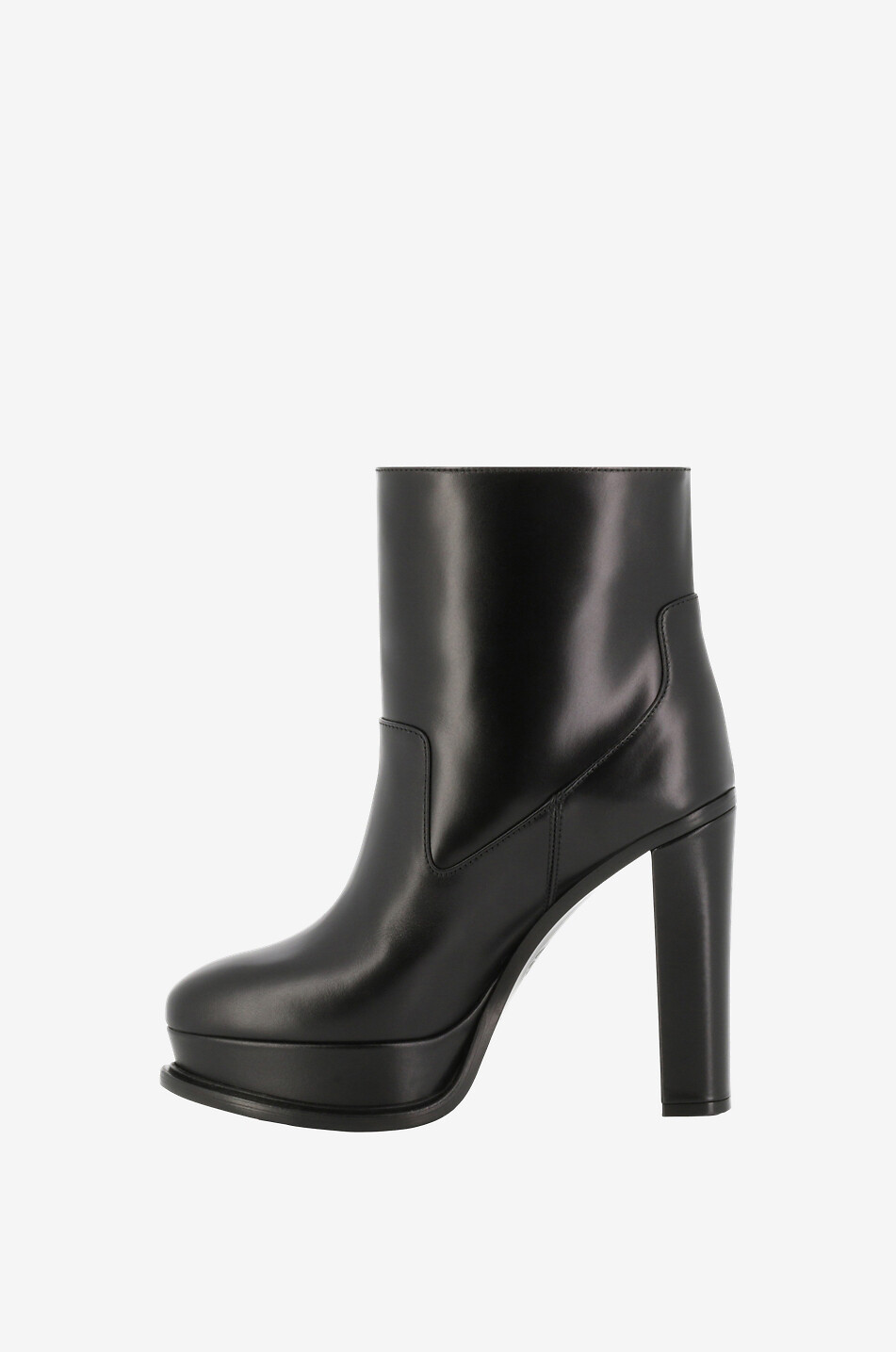 ALEXANDER McQUEEN Plateau-Stiefeletten aus Glattleder mit Absatz 80 Damen SCHWARZ 3