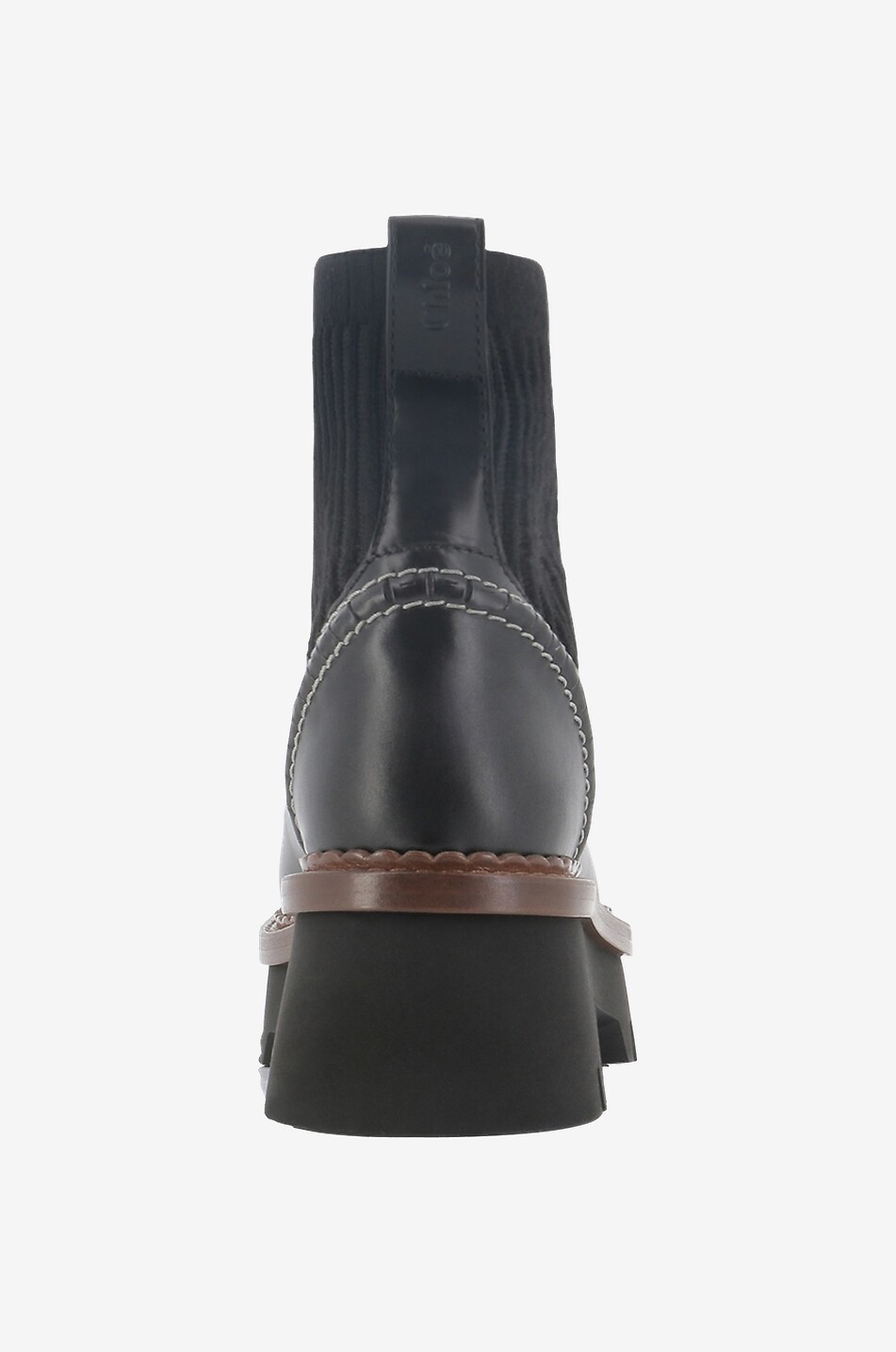 Bottines en cuir et maille côtelée Owena 50