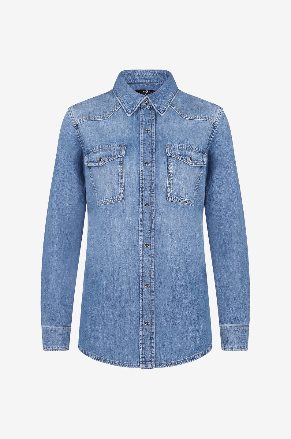 7 FOR ALL MANKIND Langärmeliges Jeanshemd Emilia Damen BLAU 1