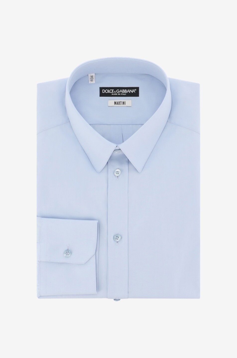 DOLCE & GABBANA Langarm-Hemd aus Popeline Martini Herren HELLBLAU 1
